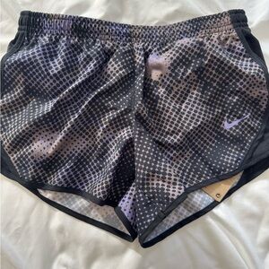 Nike Kids Dotted Black and Purple Athletic Shorts